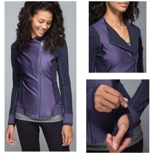 Lululemon Jacket Emerge Renewed Purple Nightfall Diamond Jacquard Space Dye SZ 6